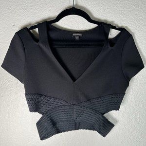 EXPRESS Formal Crop Top Black Size S